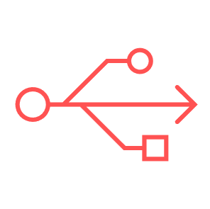 Icon met cirkel en voorwaartse pijl