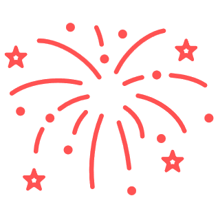 Icon met vuurwerk