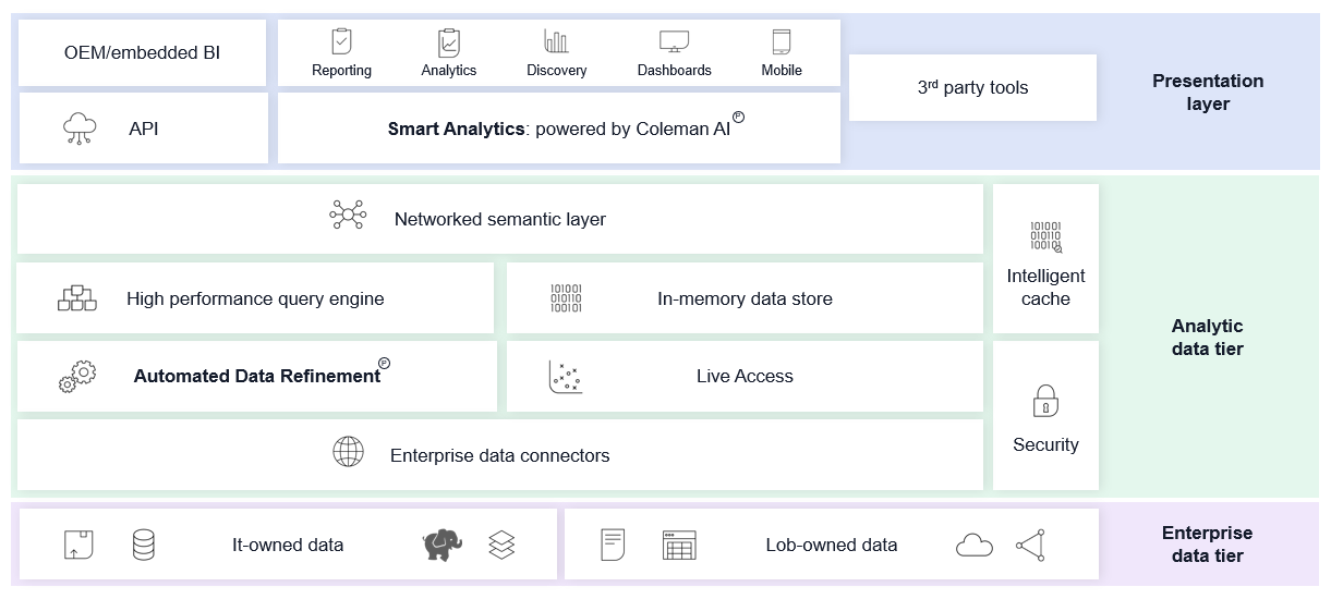 Screenshot van Birst Analytics software.