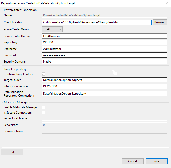 Screenshot van Informatica PowerCenter Data Profiling software.