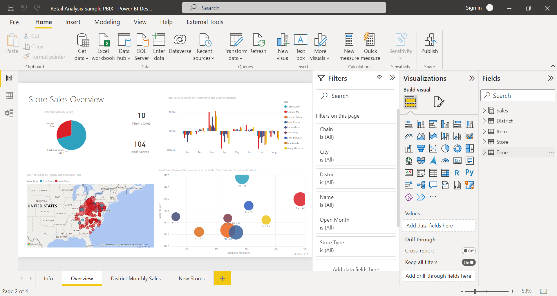 Screenshot van Power BI Desktop software.