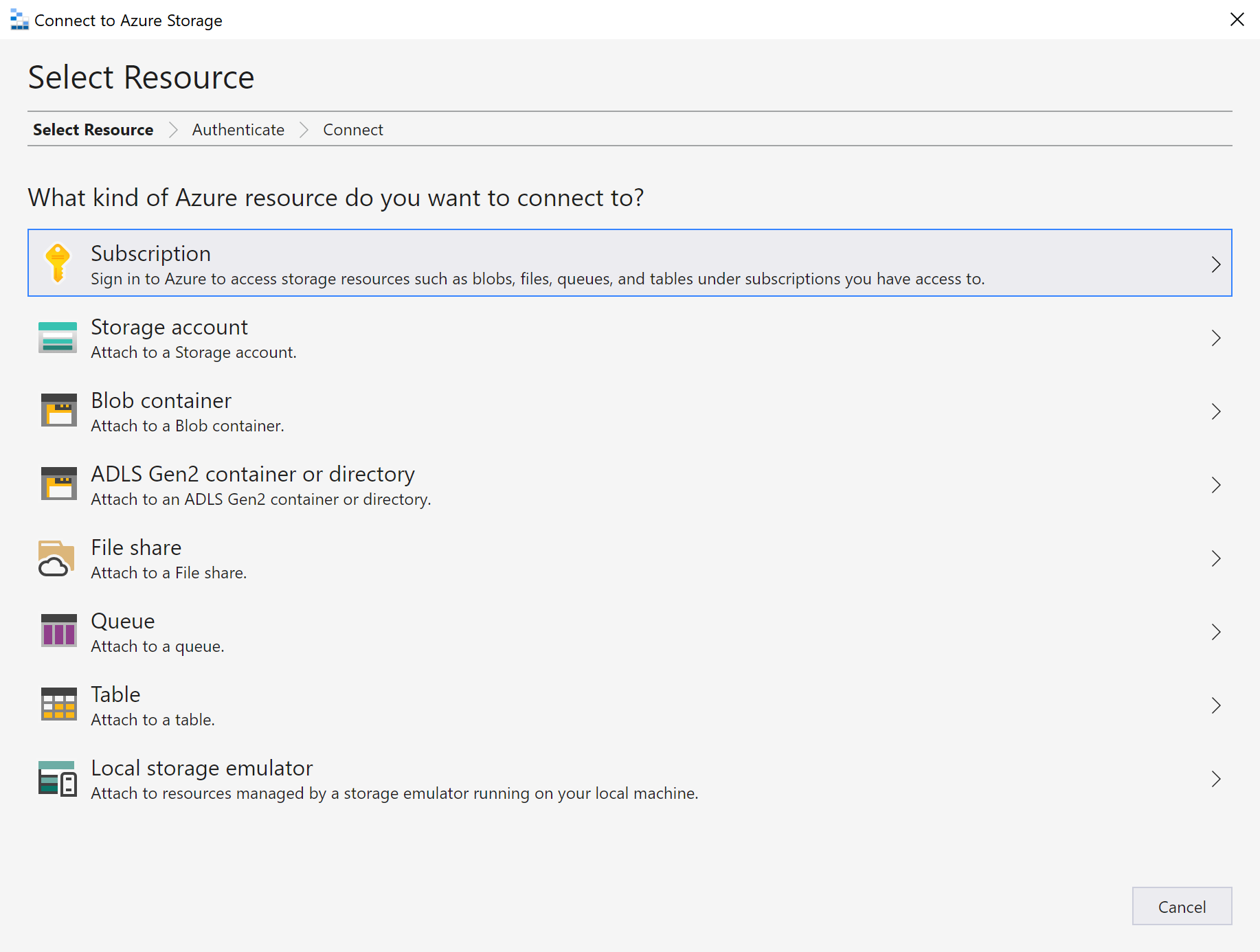 Screenshot van Azure Storage Explorer software.