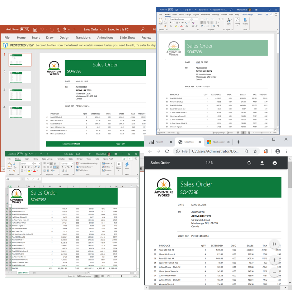 Screenshot van Power BI Report Builder software.