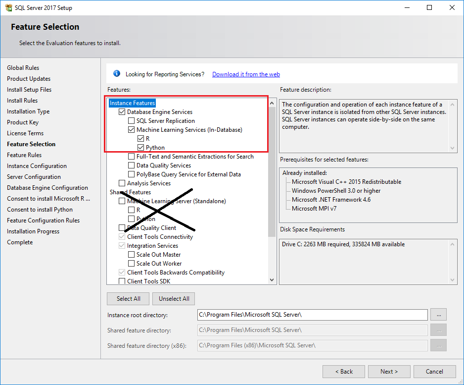 Schema van SQL Server Machine Learning.