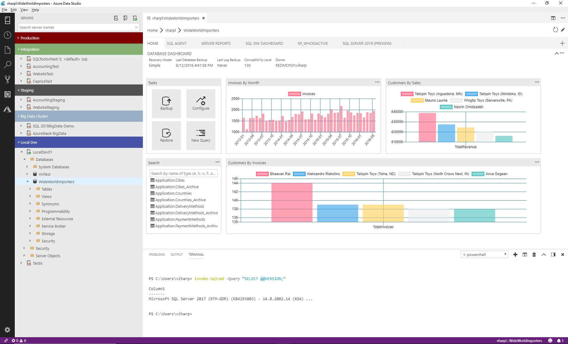 Screenshot van Azure Data Studio software.