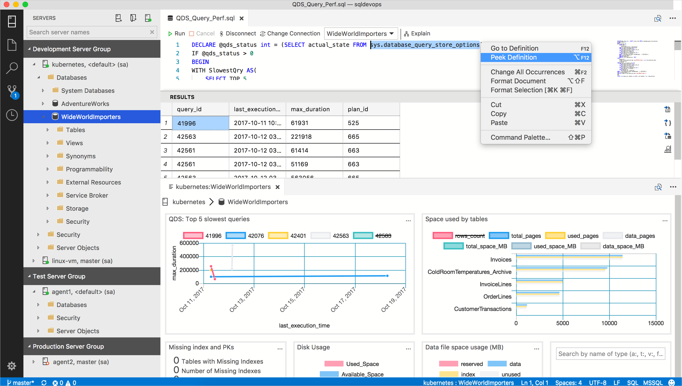 Afbeelding van Azure Data Studio tools.