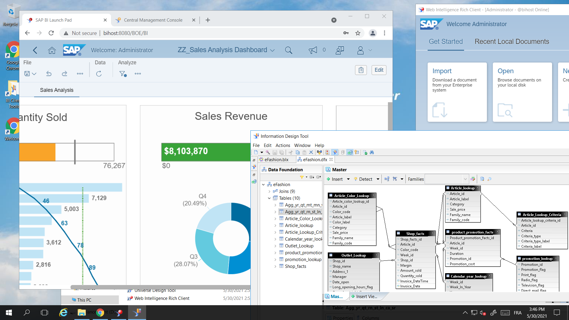 Schema van SAP BI Platform.