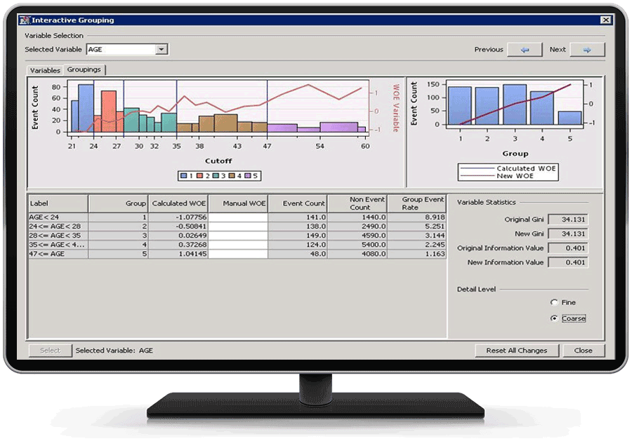 Afbeelding van SAS Banking Analytics tools.