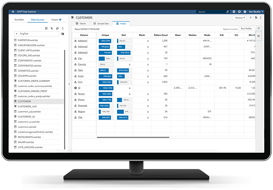 Afbeelding van SAS Data Preparation tools.