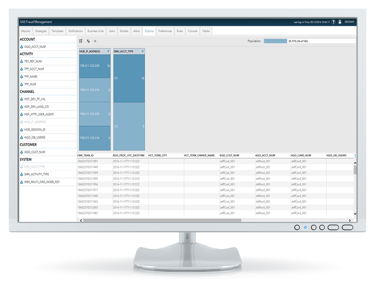 Afbeelding van SAS Fraud Framework tools.