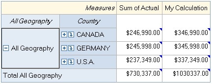 Screenshot van SAS OLAP Cubes software.