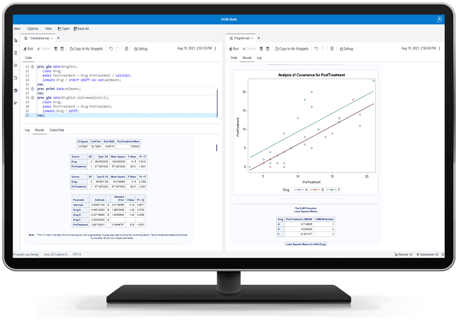 Screenshot van SAS Predictive Analytics software.