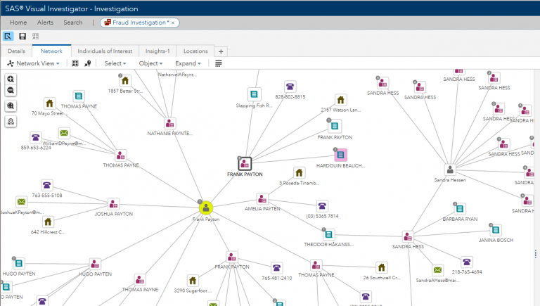 Screenshot van SAS Visual Data Discovery software.