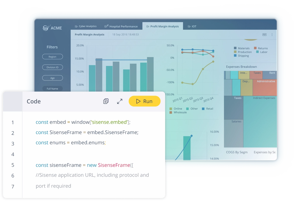 Afbeelding van Sisense Big Data tools.