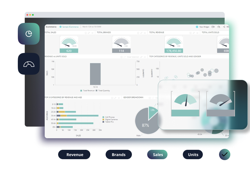 Screenshot van Sisense Retail Analytics software.